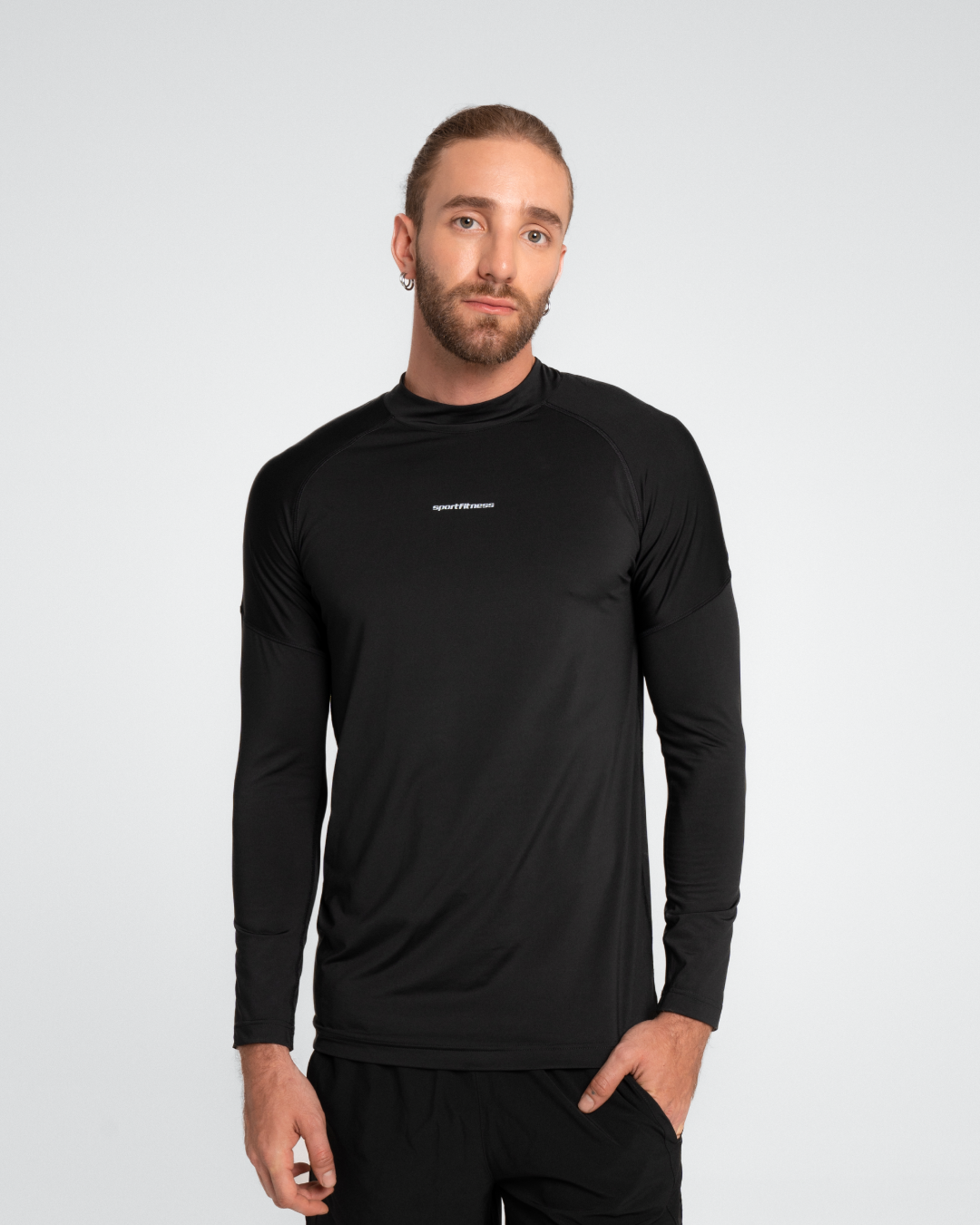 Camiseta licra negra hombre shop