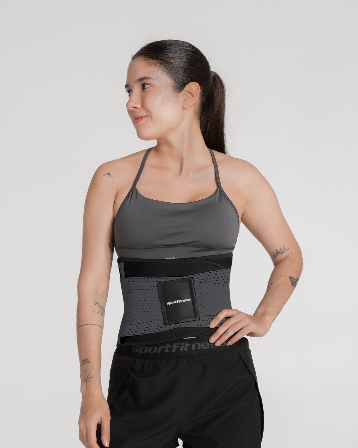 Cinturón Faja Abdominal Negro Gris