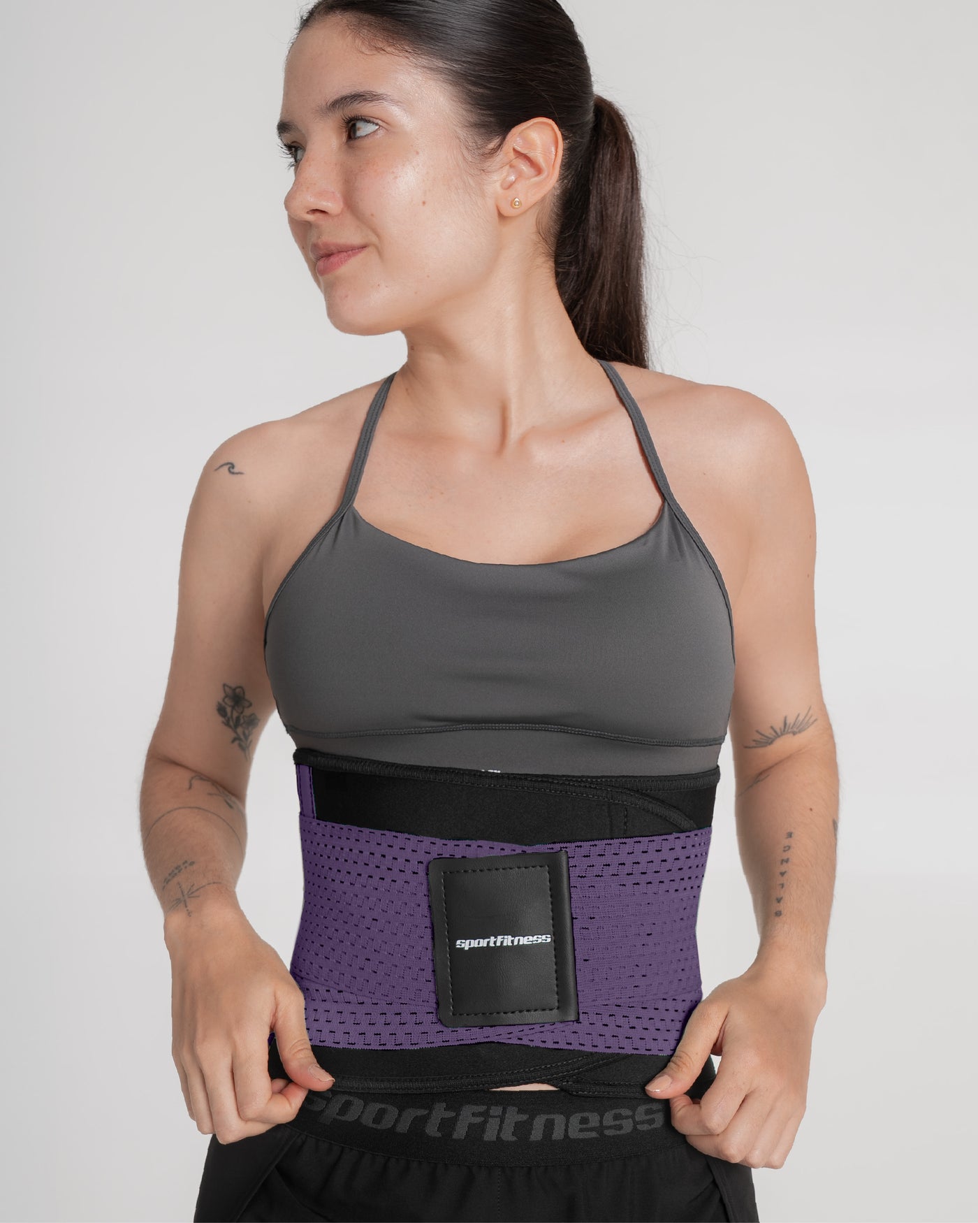 Cinturón Faja Abdominal Negro Morado