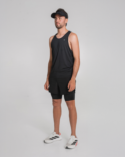 Camiseta Manga Sisa Hombre Runlite Negro