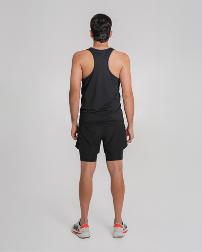 Camiseta Manga Sisa Hombre Runlite Negro
